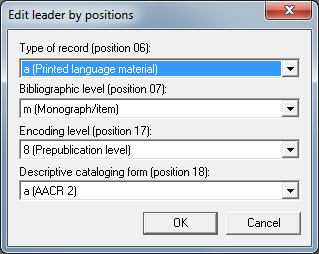 Edit Leader by Positions Dialog