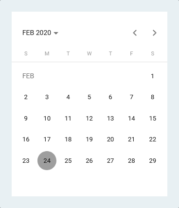 Date Entry Calendar