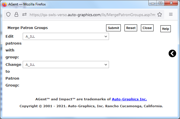 image of Merge Patron Groups Screen