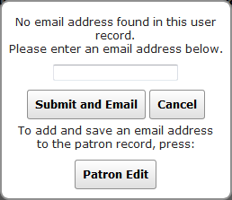 Enter Email Address Dialog