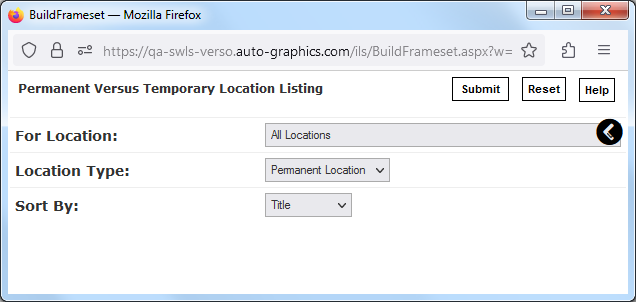 Permanent Versus Temporary Location Listing Screen