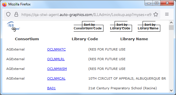 Library Code Lookup Screen