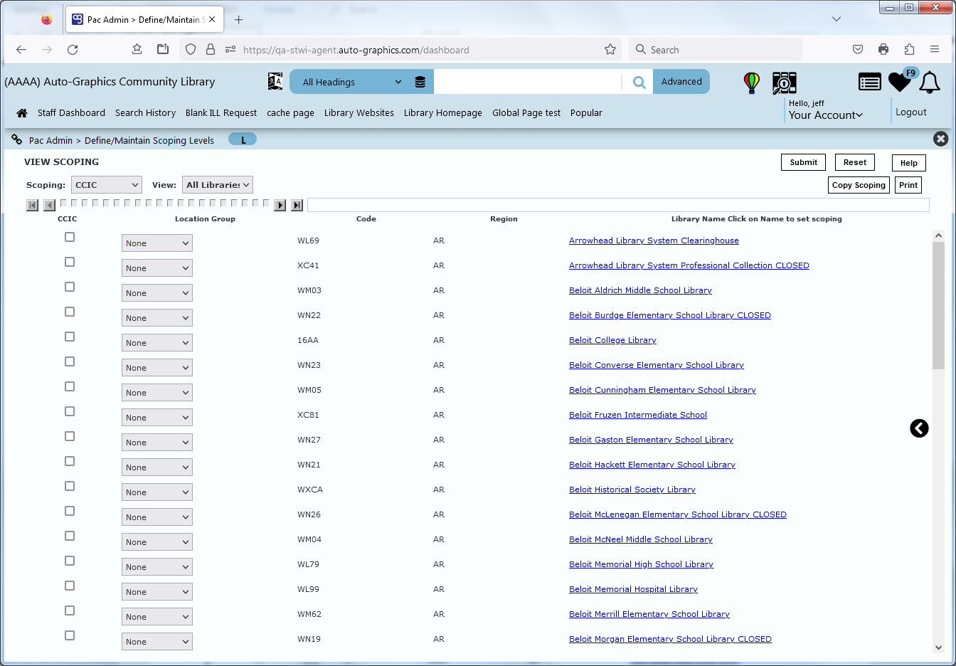 View Scoping Screen (RESEARCHit/SHAREit)