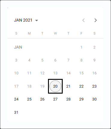 Date Entry Calendar