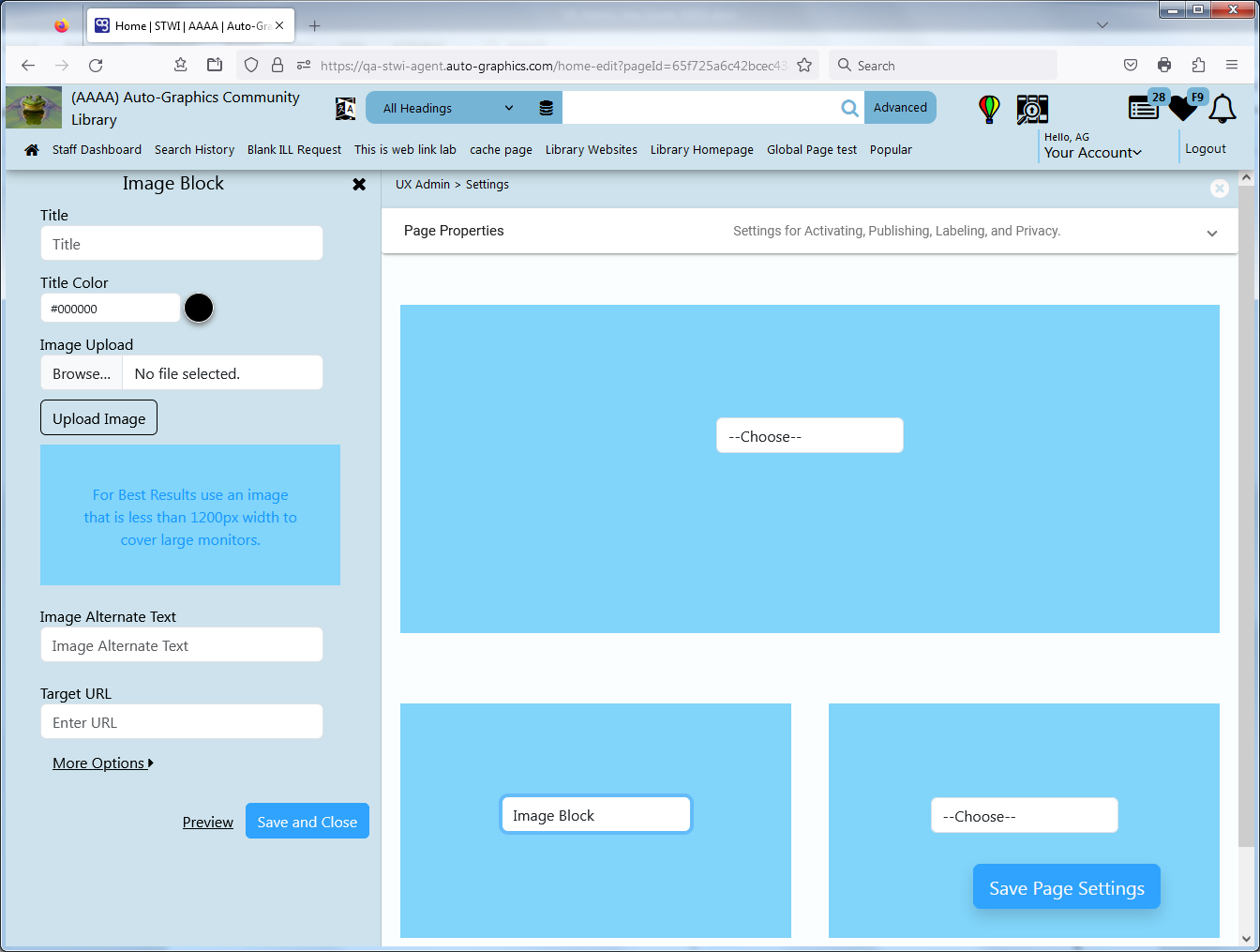 Image Block Component Page