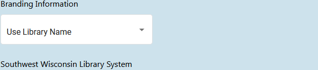 Branding Information Options - Use Library Name