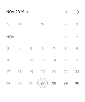 Date Entry Calendar