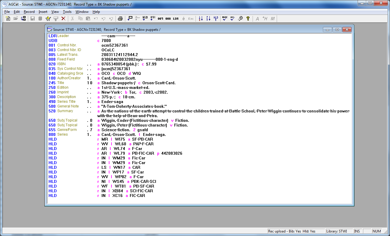 AGCat Cataloging Client