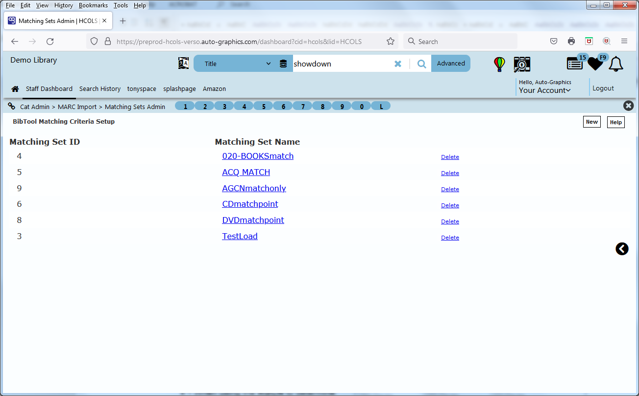 BibTool Matching Criteria Setup Screen