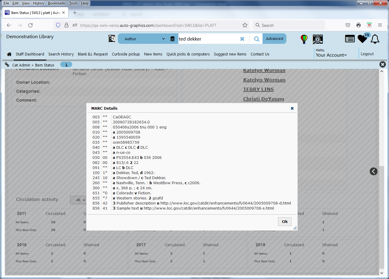 MARC Details Dialog