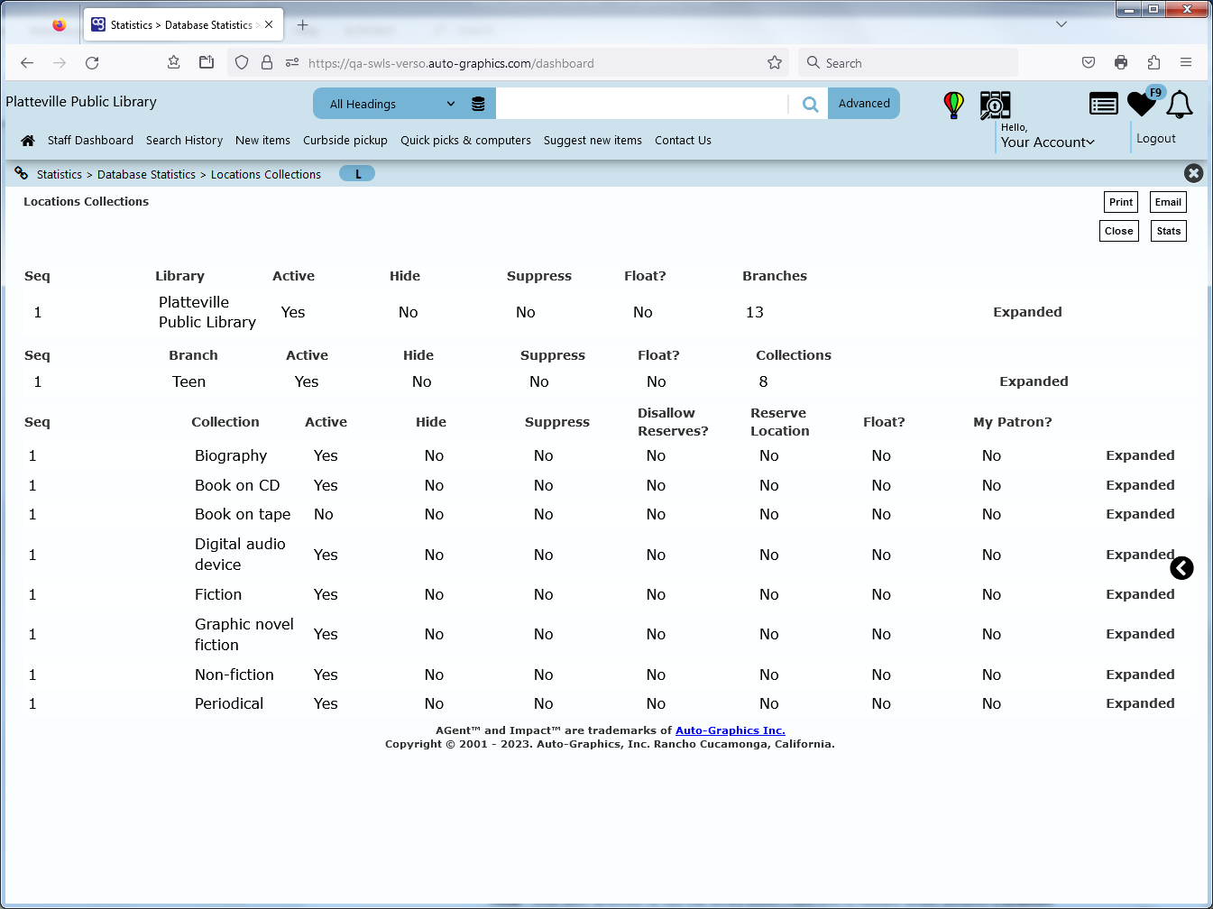 Locations Collections - Collections Screen