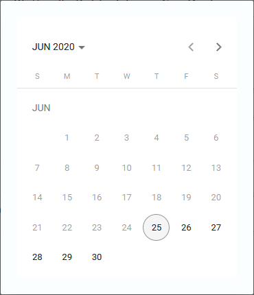 Date Entry Calendar