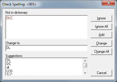 Check Spelling Dialog