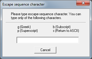 Escape Sequence Dialog