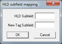 HLD Subfield Mapping Dialog