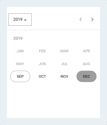 Date Entry Calendar - Months