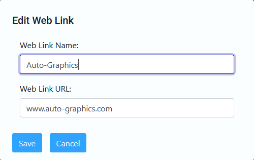 Edit Web Link Dialog