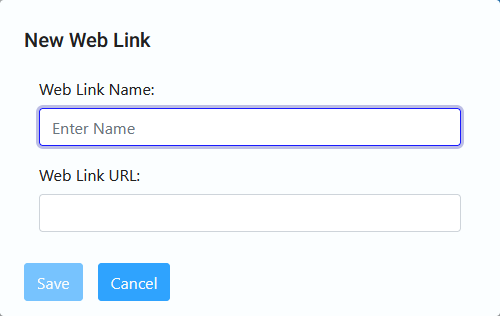 New Web Link Dialog