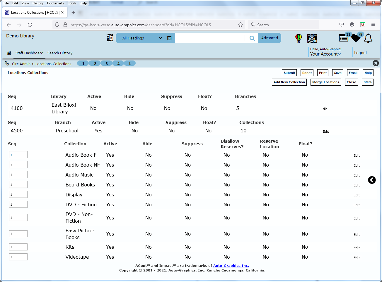 Locations Collections - Collections Screen