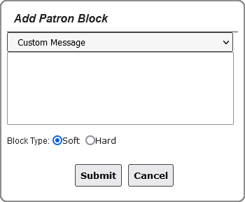 Add Patron Block Dialog