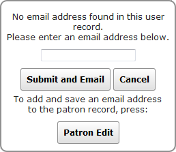 Enter Email Address Dialog