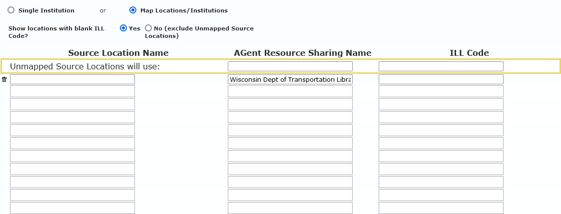 Locations Mapping Field  Multiple Institutions