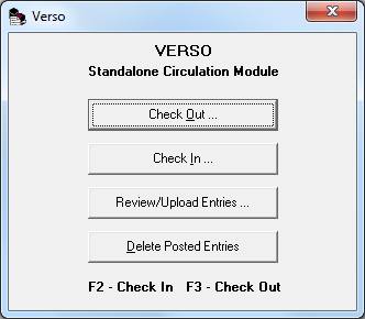 Standalone Circulation Module Menu