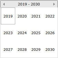 Date Entry Calendar - Years