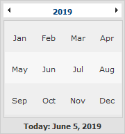 Date Entry Calendar - Months