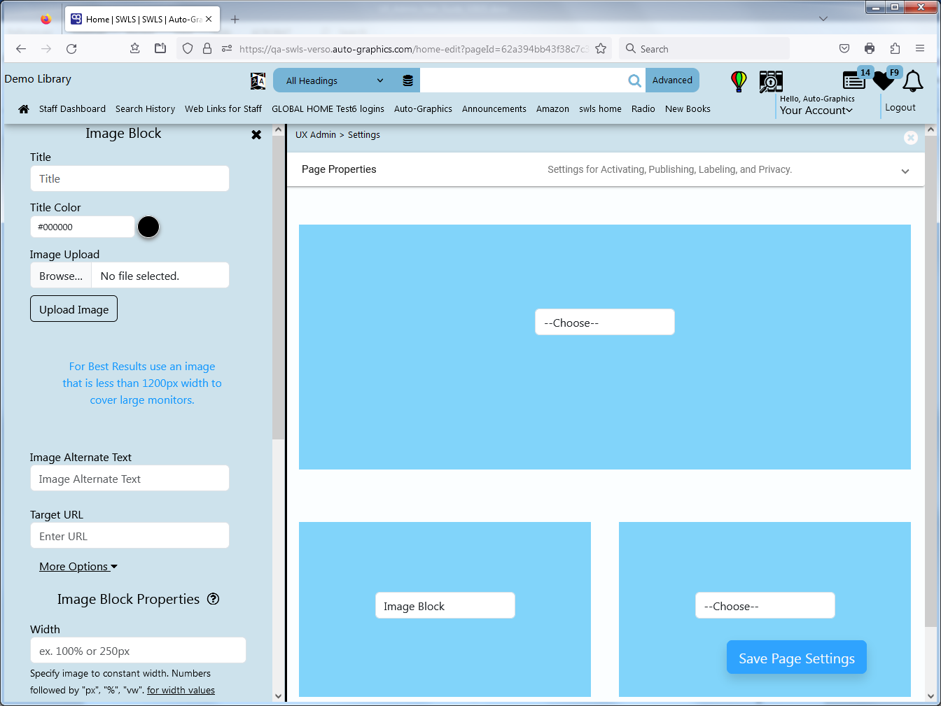 Image Block Component Page