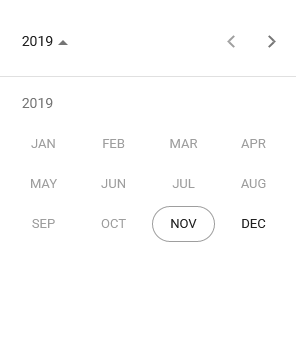 Date Entry Calendar - Months