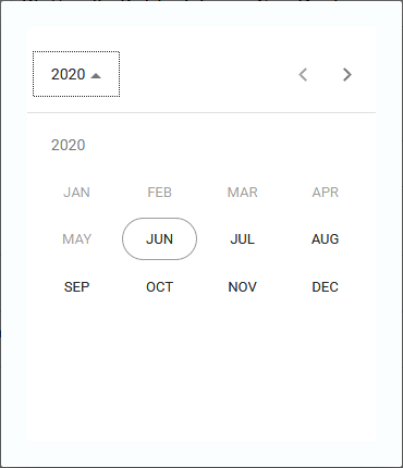 Date Entry Calendar - Months