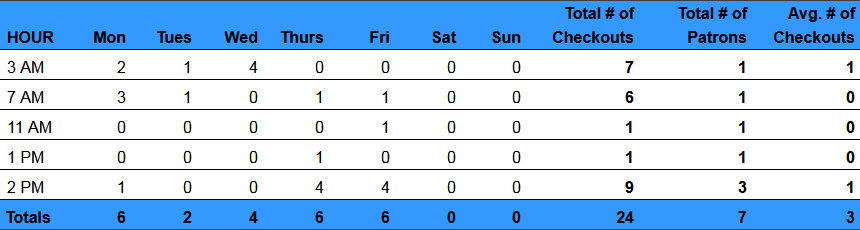 Circulation  By Day and Hour Summary