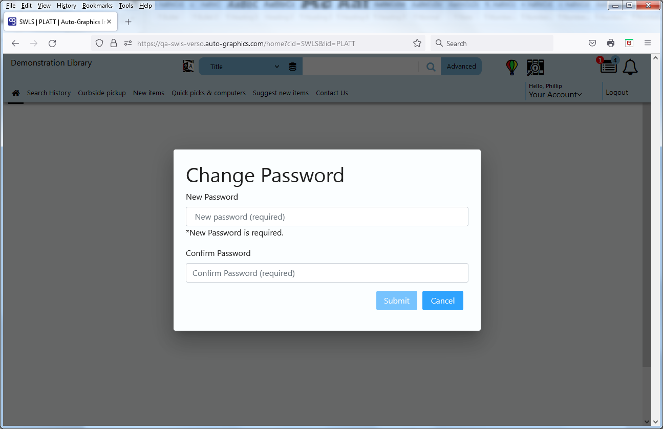 Permanent Password Screen